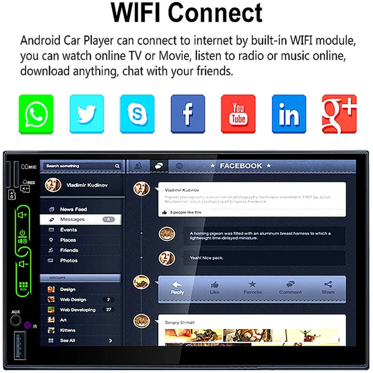 7HD Car Multimedia Player For Universal Quad Core Android 6.0 1024600 HD Full Touch Screen Double 2 Din Car Radio Head Unit (1)