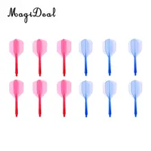 MagiDeal наборы из 2(12 штук) ABS пластиковый Дартс валов/Аксессуары для игры в дартс размер 74 мм 3 ''-красный и синий