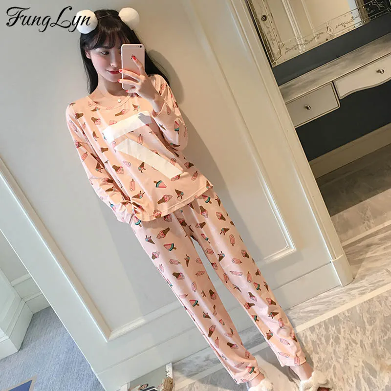 FL017C каваи мультфильм розовый пижамы Пижама Mujer пижамный комплект кигуруми