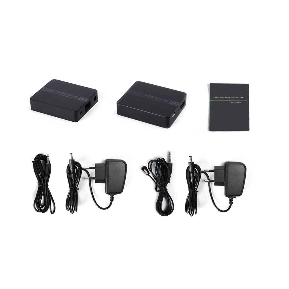 2 портовый удлинитель HDMI ИК POE cat5/6 кабель (удлинитель ethernet + Loop) 1080P с адаптером