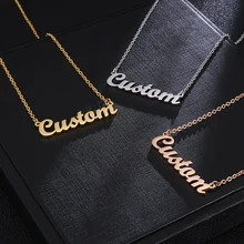 Personalized Custom Name Pendant Necklace Customized Cursive Nameplate Necklace For Women Handmade Jewelry Gift v attract handmade personalized double name necklace block letter font custom jewelry women birthday gift couple nameplate kolye
