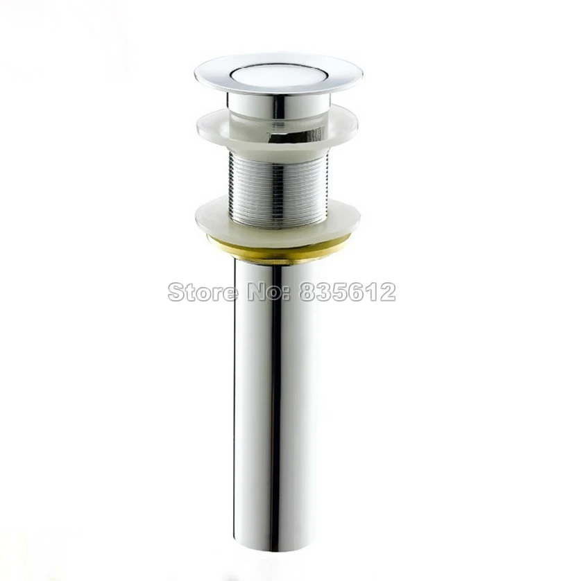Polished Chrome Brass Pop Up Bathroom Sink Basin Waste / Drain Without