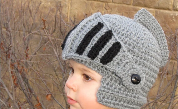 Free Shipping Children Cute Roman knight hat Boy And Gril Warm Winter Novelty Crochet Knit Mask
