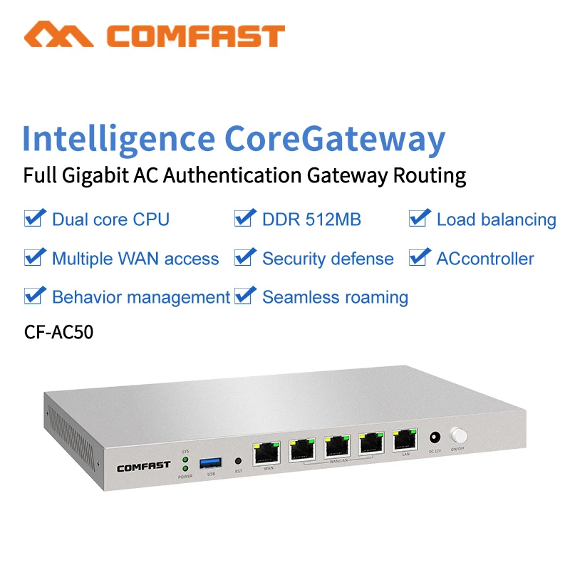 wifi amplifier 5ghz Comfast CF-AC50 Gigabit Wifi AC Router Doanh Nghiệp Cửa Ngõ Liền Mạch Chuyển Vùng/Đa WAN/Cân Bằng Tải QoS PPPoE 4 WAN cổng LAN Rout best wifi router for long range