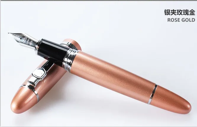 JINHAO 159 Европейский металлическая авторучка иридий средней чернильная ручка NIB, благородный белый Цвет для офиса Бизнес подарок расходные материалы - Цвет: E