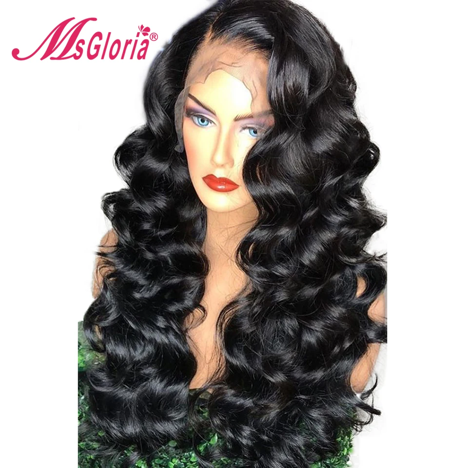  300% Density 13*6 Lace Front Human Hair Wigs With Baby Hair Loose Body Wave Lace Front Wig Brazilia