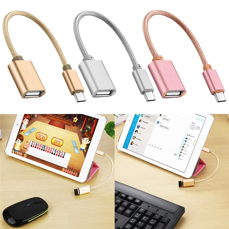 USB C адаптер OTG кабель type C к USB 2,0 OTG type-C адаптер для samsung HUAWEI Xiaomi MacBook USBC OTG