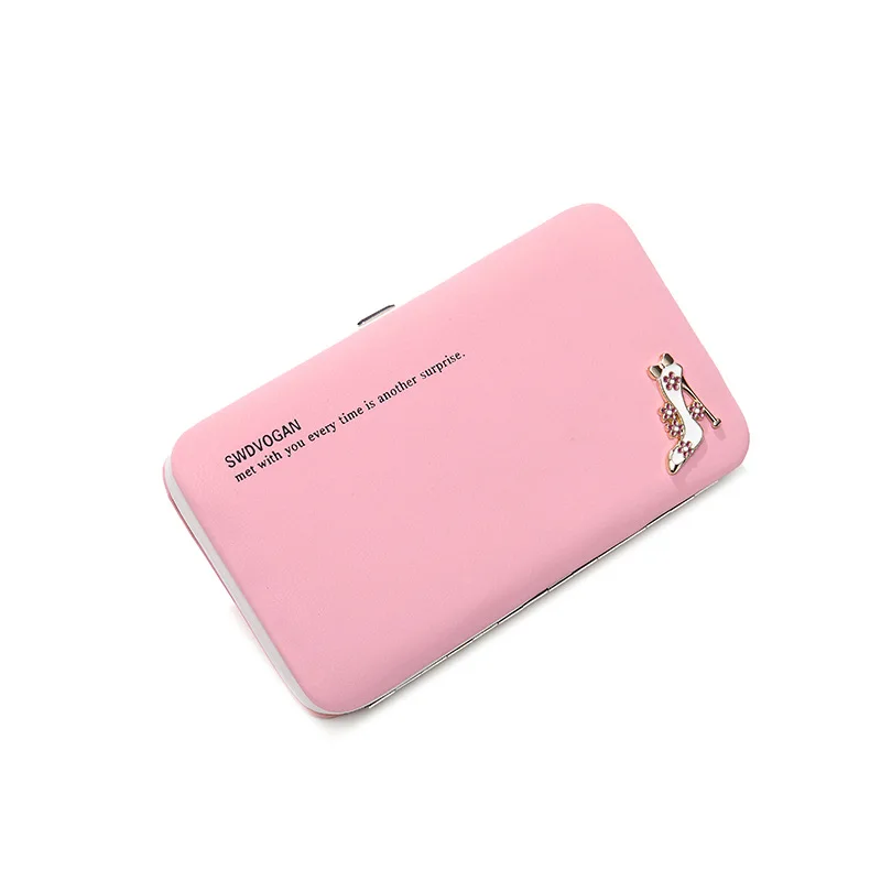 Женский кошелек на высоком каблуке, женская брендовая именная визитная карта, держатель для мобильного телефона, кожаная сумка-клатч, женская коробка для ланча 533 - Цвет: pink533