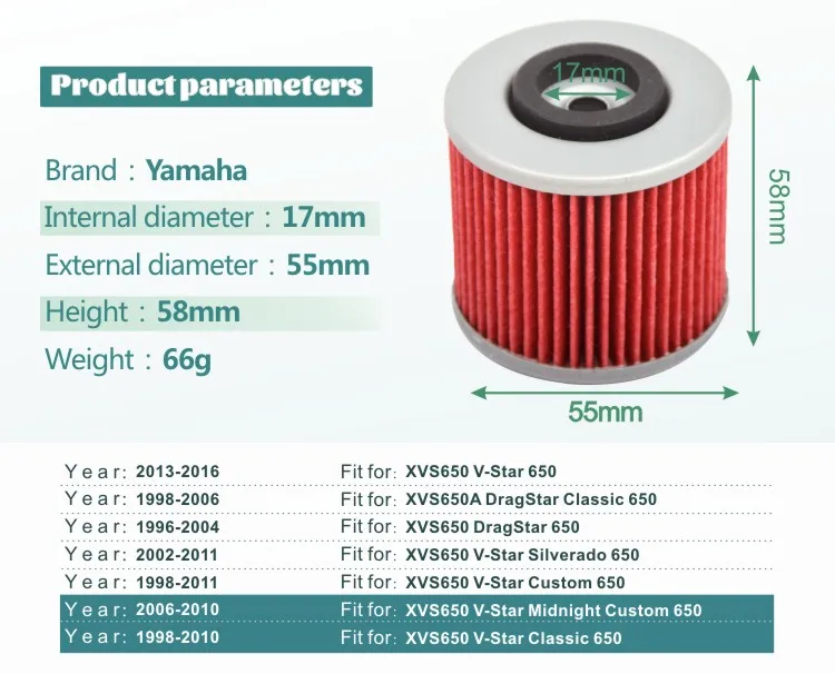 xvs650 oil filter