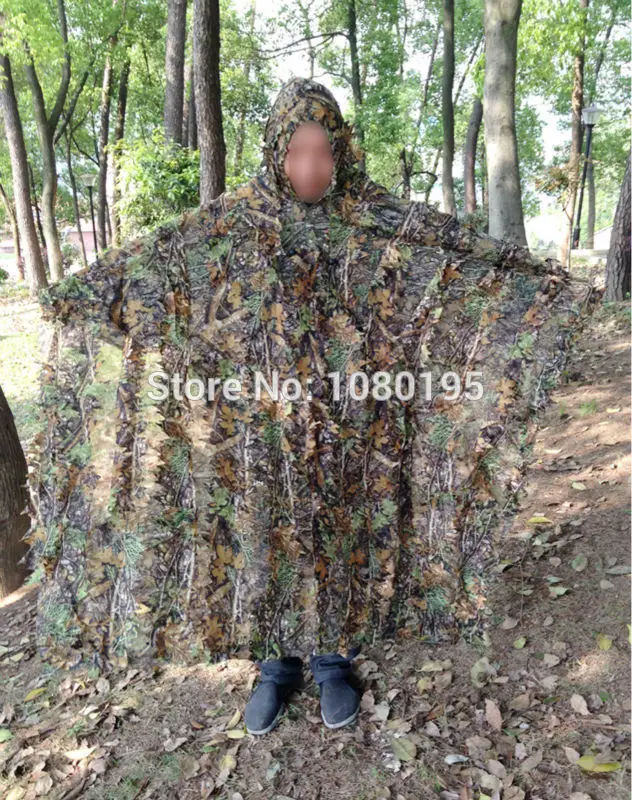 TPRPST Камуфляж 3D плащ с узором из листьев Yowie Ghillie дышащий Открытый пончо Тип камуфляж наблюдение за птицами пончо Снайпер костюм NL149