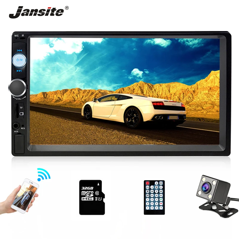 

Jansite 7" 2 din Radio Car MP5 Touch Screen player with Backup camera Autoradio Bluetooth FM car multimedia player reverse image