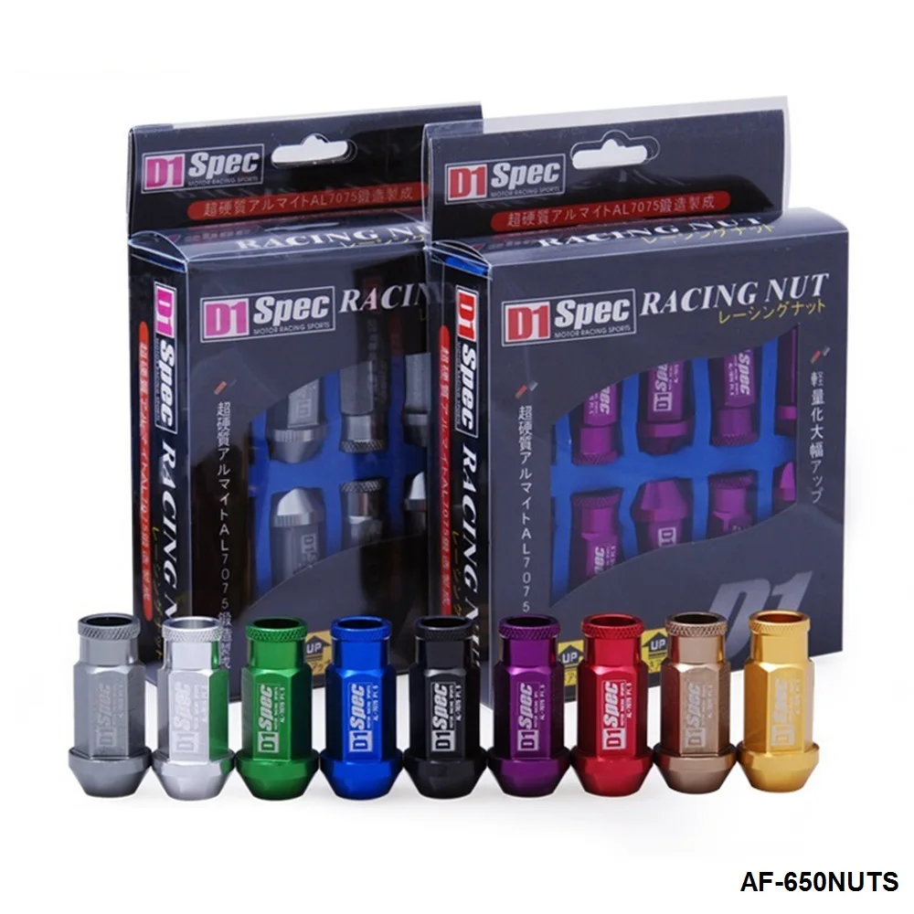 

D1 Spec Wheel Nuts Jdm Billet Aluminum Wheel Racing Lug Nuts P:1.25/P:1.5, L:52mm 20pcs/set AF-650NUTS-ALBZ