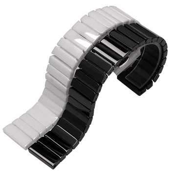 

high-quality Ceramic watchband for huawei watch 2 pro Samsung gear S2 S3 S4 bracelet 20mm 22mm black white fashion bracelet