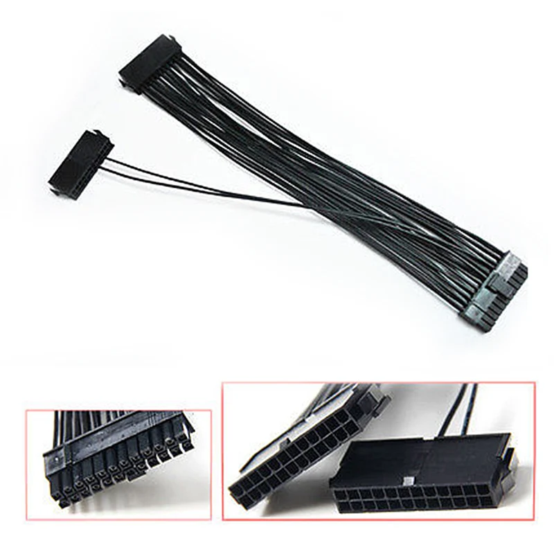 30cm 24Pin 20+4pin Dual PSU ATX Power Supply Adaptor Cable Connector For Mining EM88