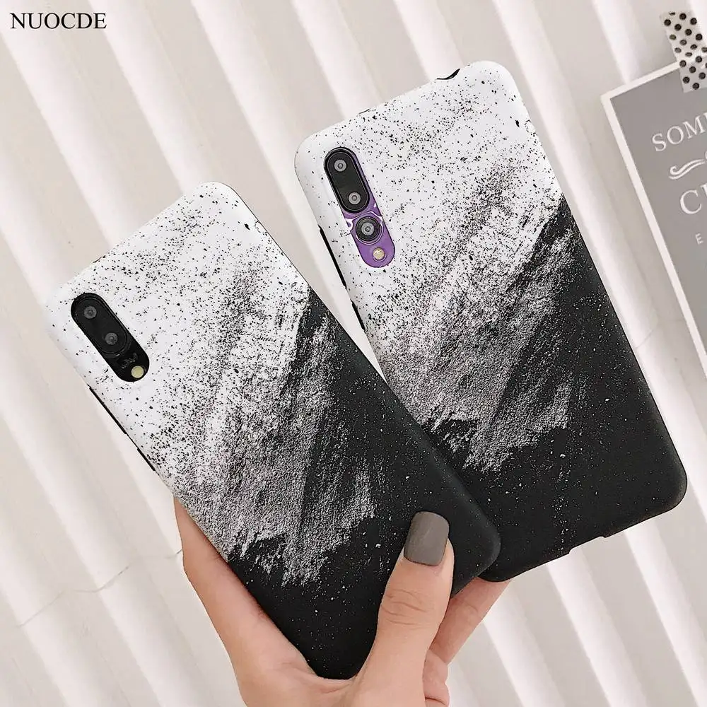 

Vintage Simple Art Sand Painting Phone Case For Huawei Honor 10 9 P20 Lite P20 Pro Nova 3 3E 2s Soft TPU Cover Matte Case Coque