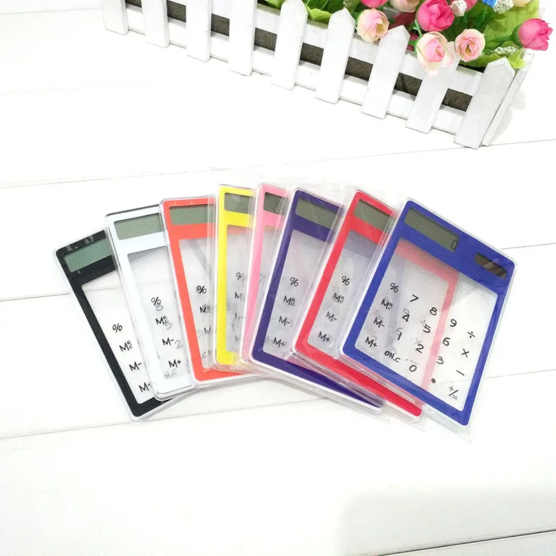 

Transparent calculator Korean creative student stationery thin solar mini computer portable learning office
