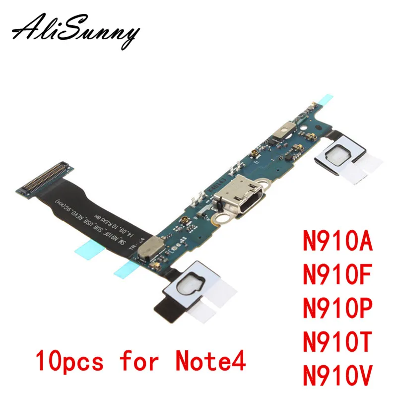 10 шт. гибкий кабель зарядного порта AliSunny для SamSung Note 4 N910A N910F N910P N910T N910V USB док разъем