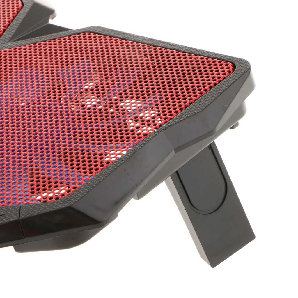 4 Fans 17inch Laptop Notebook LED Light USB Cooling Stand Pad Cooler Red
