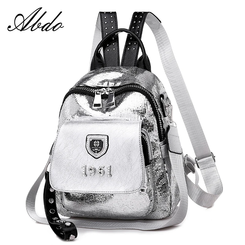 

Explosive crack backpack female 2019 new bright trend on the new wild fashion girl bag shoulder dual-use backpack