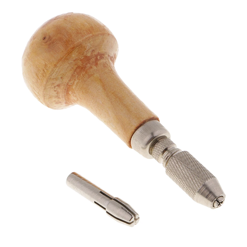 Wood Handle Pin Vise Vice Hand Twist Drill Rotary Tools for Jeweler Jewelry Making Hobby DIY Model Craft for 1.0-2.4mm Bits
