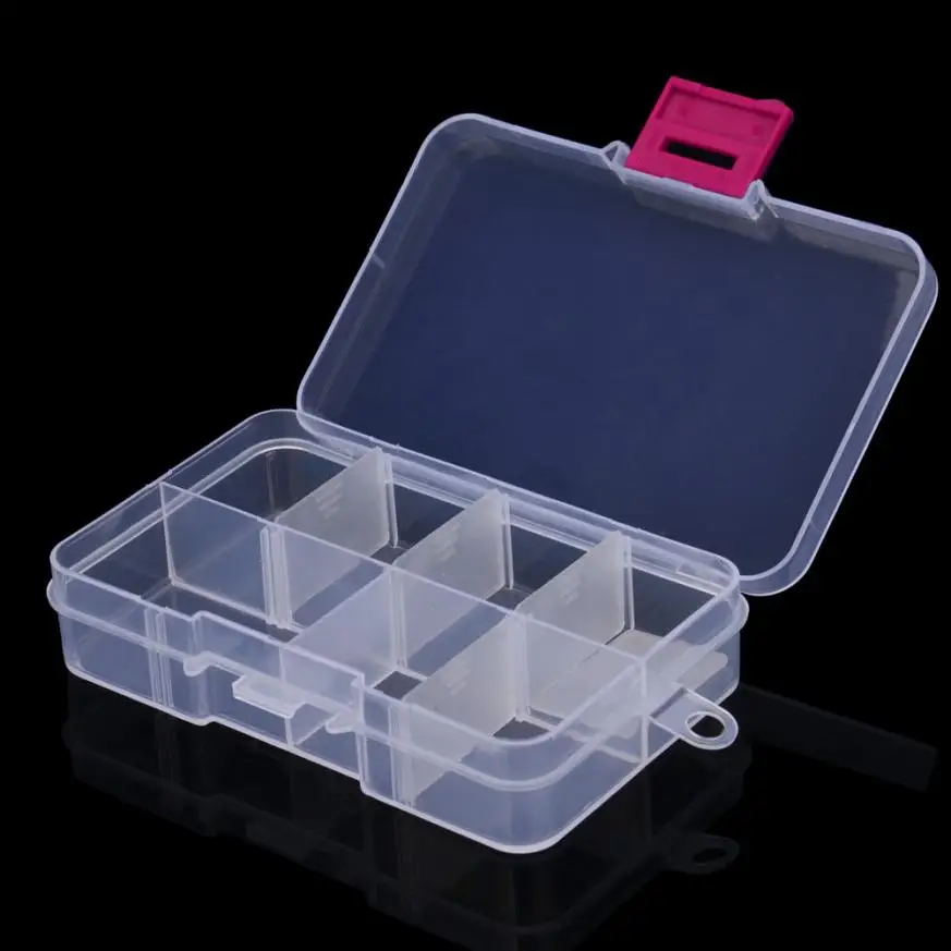 1pc Hot Sale Plastic 8 Slots Adjustable Jewelry Storage Box Case Craft
