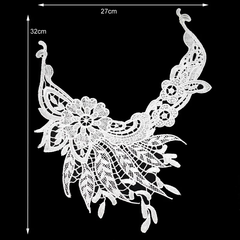 Черная кружевная ткань платье аппликация мотив блузка Швейные Планки «сделай сам» на декольте воротник костюм украшения Аксессуары