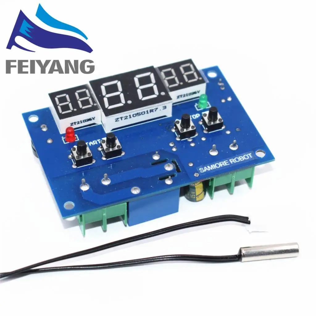 

10pcs SAMIORE ROBOT DC12V thermostat Intelligent digital thermostat temperature controller With NTC sensor W1401 led display
