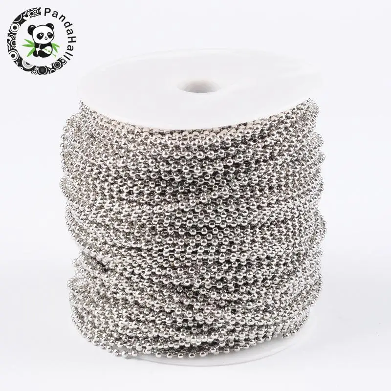 

2.4mm Iron Metal Ball Chains for Jewelry Making DIY Findings Accessory Silver Come On Reel Bead: about 2.4mm diameter 100m/roll