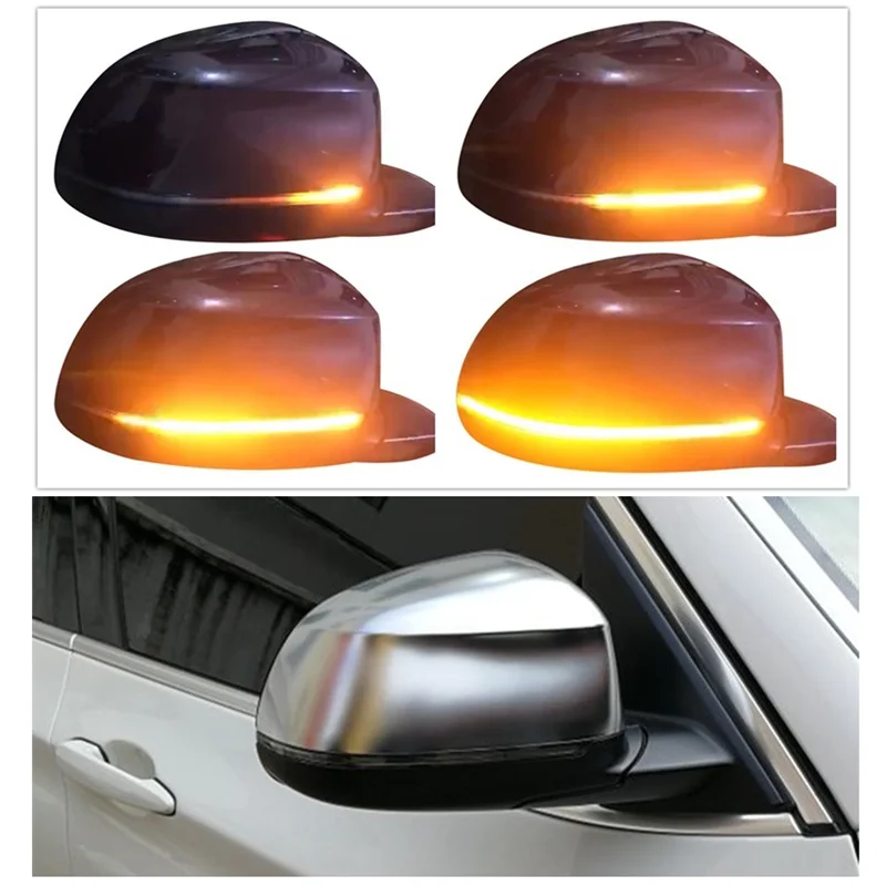  Dynamic LED Blinker Indicator Matt Chromed Mirror Cover Suitable for BMW X3 F25 X4 F26 X5 F15 X6 F1 - 32971489700