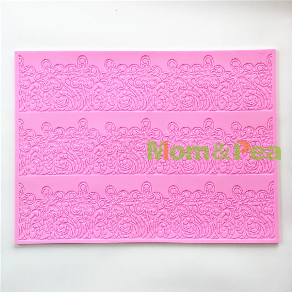 

Mom&Pea 6006 Free Shipping Big Flower Pattern Silicone Lace Mold Cake Decoration Fondant Cake 3D Mold