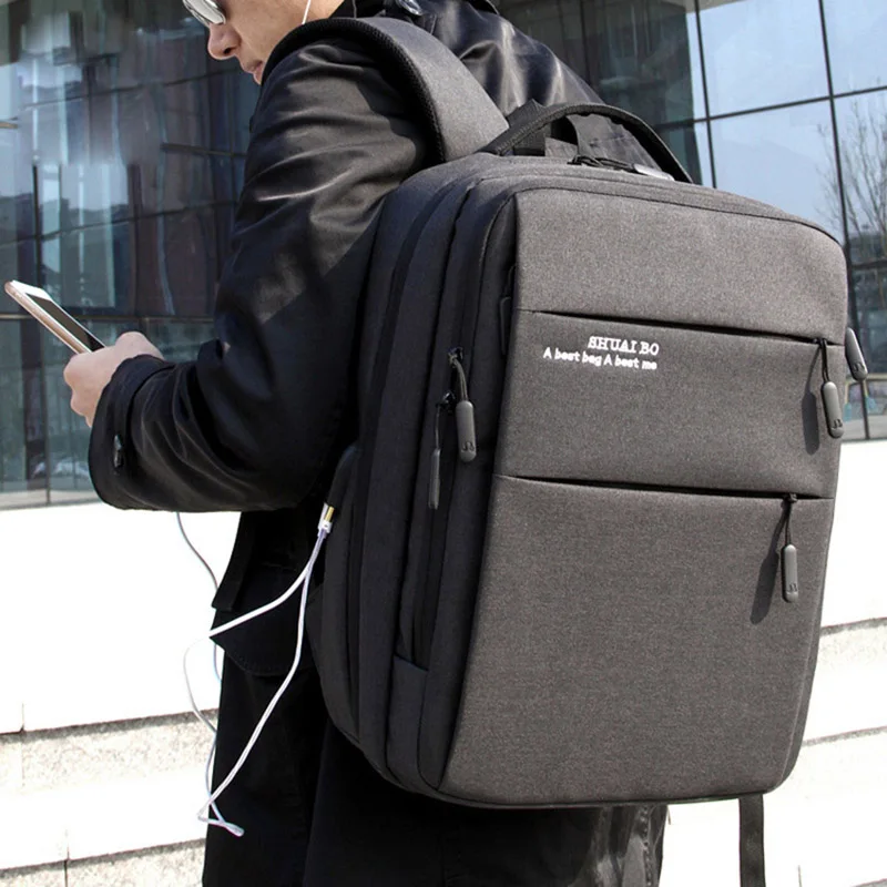

Men School Bag Large Capacity Water Resistant backpacks student bag Multifunction computer15.6 inch USB charging Laptop Backpack