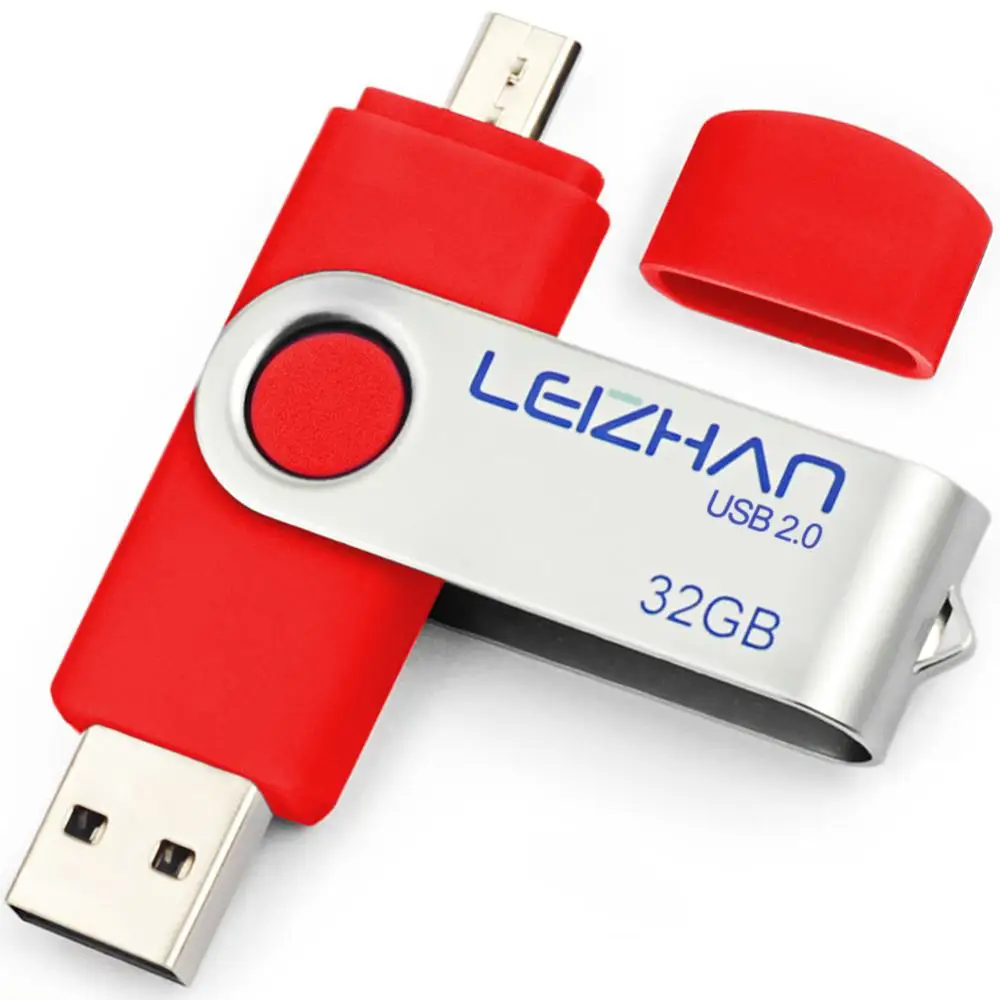 LEIZHAN Micro USB флэш-накопитель 128 ГБ для samsung Galaxy S7/S6/S5/S4/S3/Xiaomi/Meizu huawei Memory Stick Photostick usb-накопитель 64 ГБ - Цвет: Micro-USB 2.0-Red