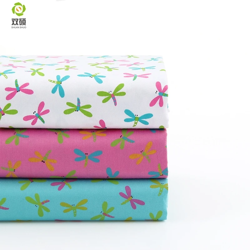 Shuanshuo стрекоза с принтом хлопчатобумажная Telas Tecido квилтинг Tissu ткань для вышивки метр лоскутное изготовление 40*50 см 45 шт./лот
