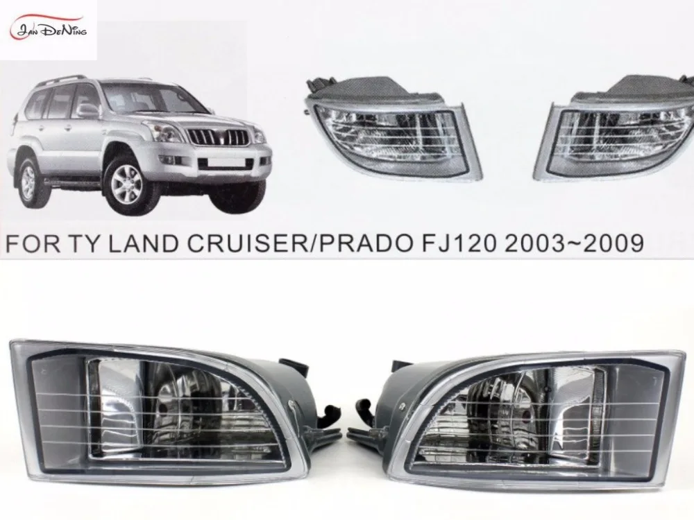 

JanDeNing Car Fog Lights For TOYOTA LAND CRUISER/PRADO FJ120 2003-2009 Front Fog Lamp Cover Trim Replace Assembly kit (one Pair)