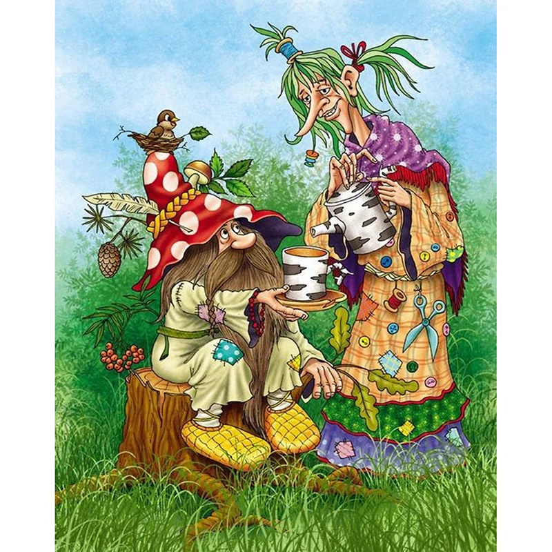 

Full Drill Square Diamond 5D DIY Diamond Painting"Old man pours tea"Diamond Embroidery Cross Stitch Rhinestone Mosaic Painting