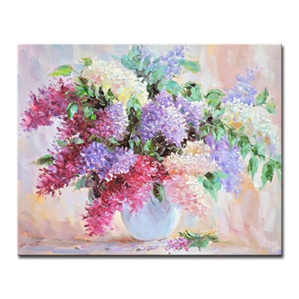

DIY Digit Oil Painting By Numbers Kits Coloring Drawing Colorful Hyacinth Flowers Canvas Pictures Wall Art Home Decor Framework
