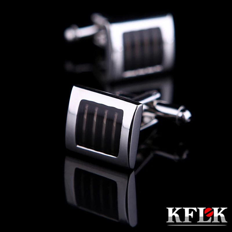 

KFLK Jewelry shirt cufflinks for mens Brand Gray cuff links Wholesale Button High Quality Luxury Wedding Gift Male Free Shipping