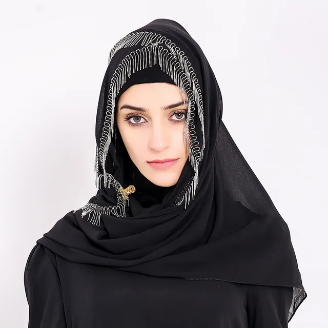 Muslim Women Chiffon Purl Headscarf High Quality Head Coverings ...