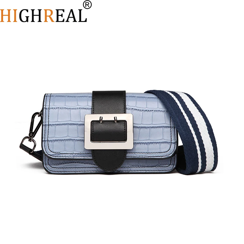 

HIGHREAL Women Crossbody Bags Crocodile Pattern PU Leather Shoulder Bag Handbag Messenger Bags for Women Drop Shipping