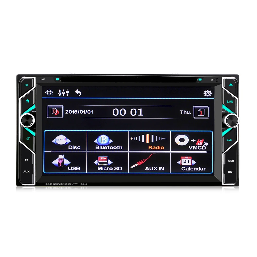 HG040 2 Din 6 95 дюймов Bluetooth Стерео DVD плеер для Toyota поддерживает громкой связи FM радио