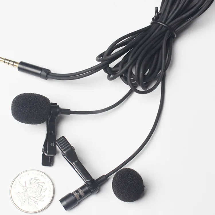 1,5 м Универсальный Портативный 3,5 мм миниатюрная гарнитура с микрофоном двойной отворот петличный микрофон для Лекция учение Студийный микрофон