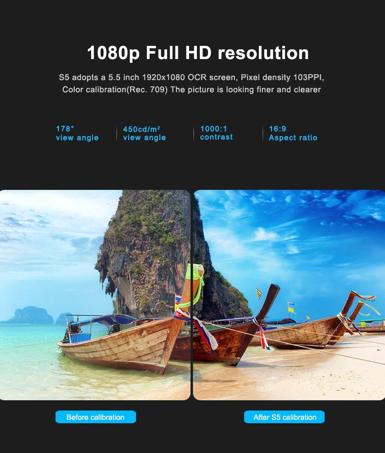 Podpora Bestview S5 5 IPS Full HD 1920 x 1080 Podpora kamery 4K HDMI InputOutput pro fotoaparáty Canon Sony Nikon DSLR