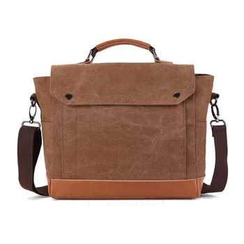 

Vintage Men's Portable Large-capacity Briefcase Cross Section Canvas Men's Bag Business Laptop Bag Shoulder Messenger Bag