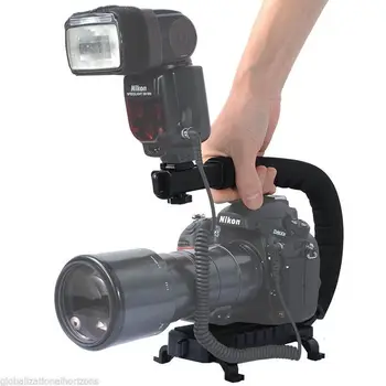 

PRO CC-VH02 C Shape Flash Bracket Handle Camera Camcorder Stabilizing Stabilizer Handheld Grip for DSLR DV Video Black