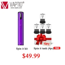 vape Kit electronic cigarette Vaptio Spin IT starter kit with Spinnable drip tip 500mAh built in battery 15W 1.8ml tank vape Kit electronic cigarette Vaptio Spin IT starter kit with Spinnable drip tip 500mAh built in battery 15W 1.8ml tank