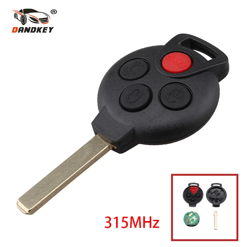 Dandkey умный дистанционный ключ с 4 кнопками для MERCEDES BENZ Smart Fortwo 2005 2015 Fob 315 МГц