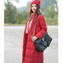 Новинка, зимний длинный пуховик, большой размер, толстый, теплый, длинный, женский