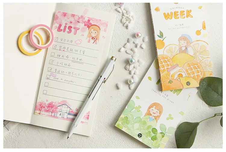 30 простыни Детские Kawaii Sweety девушка memo pad портативный блокнот планировщик DIY заметки милые канцелярский школьный офисный питания Papelaria