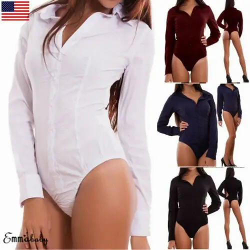 

Stylish Hot Sale Women's Long Sleeve High-waist Button Solid Color Bodysuits Lady Summer Casual Comfortable Clothing S-XXL
