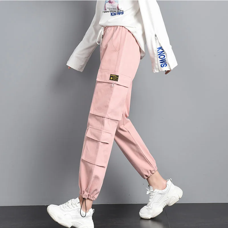 

Autumn Loose Hip Hop Cargo Pants Women Harajuku Streetwear Sweatpants High Waist Pants Female Jogger Trousers